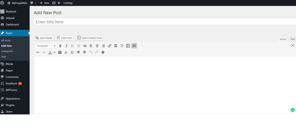 HOW TO WRITE YOUR FIRST BLOG POST IN WORDPRESS. - MyFrugalWay